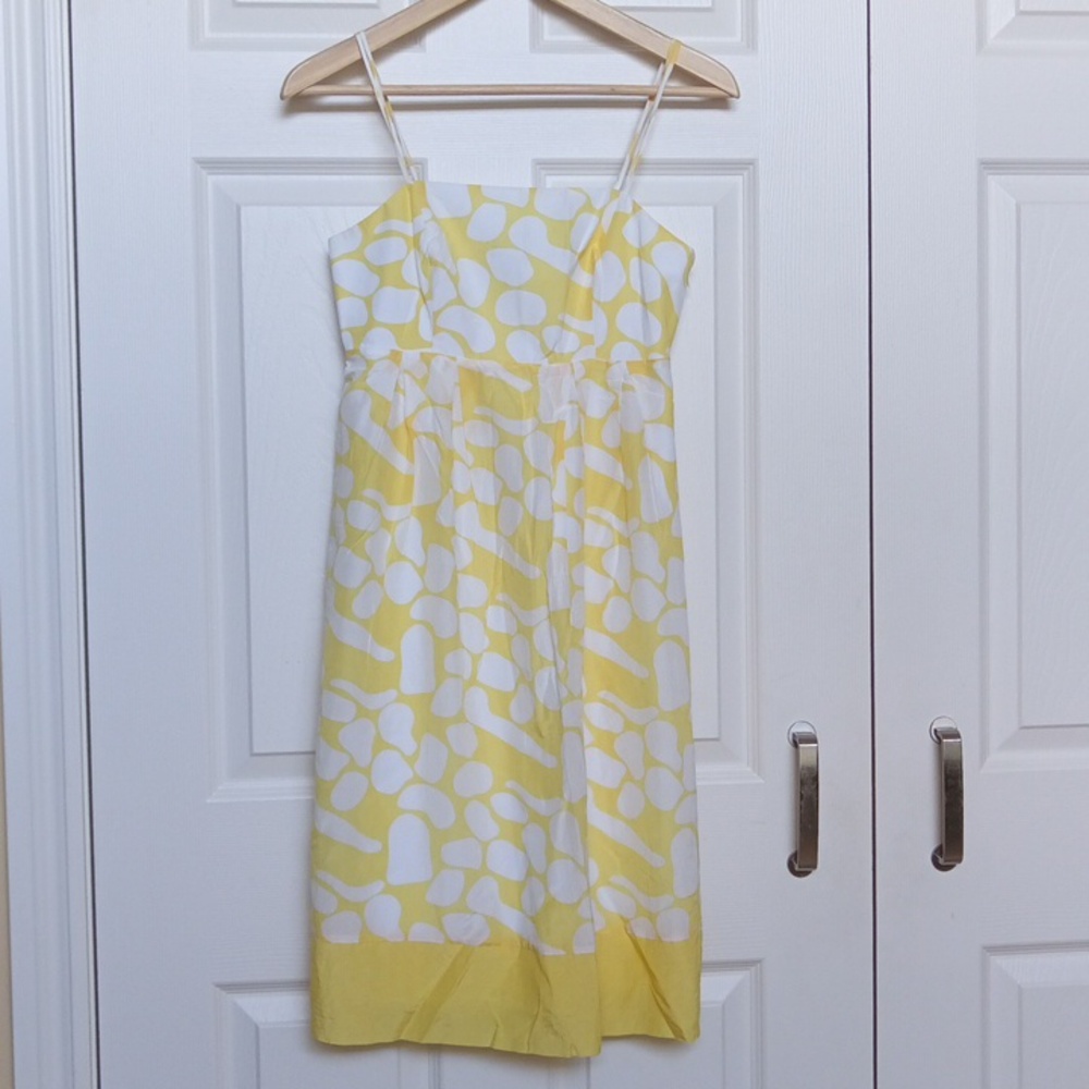 Ptp15" Cotton Silk Blend Yellow and White Mini Sun Dress